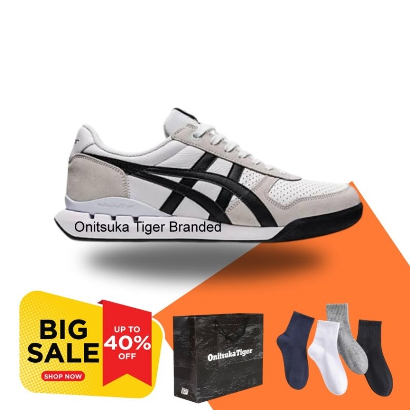 Sepatu Onitsuka Tiger Ultimate 81 ex White Black Free Paperbag
