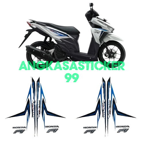 sticker striping body motor vario techno 125 fi 2016 putih-biru