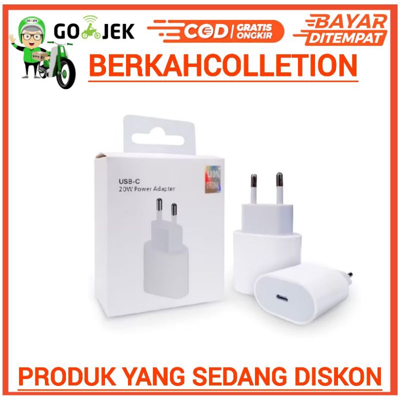 Gratis Ongkir Gojek Batok Adaptor Kepala Charger for ip 20watt Tipe C To Lightning Fast Charging for