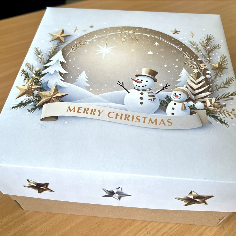 

(3 pcs) Box Hadiah Merry Christmas Kardus Hampers Natal Dus Kue Natal 25x25cm