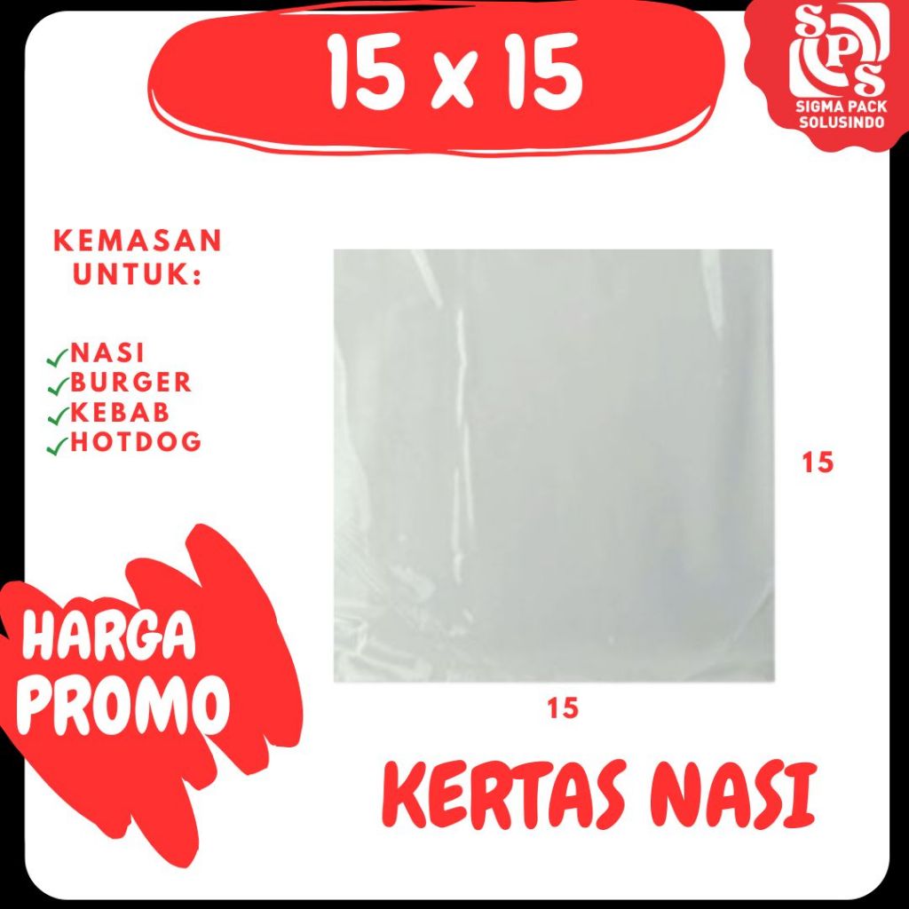 

Kertas Nasi Polos | 15x15 | Kertas KFC | Paper Wrap Burger | Kertas Packing Kebab | putih | ZIGMA PACK