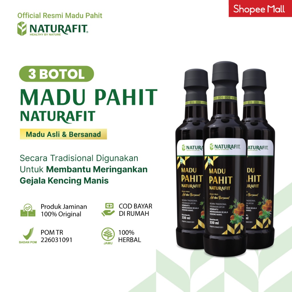 

Madu Pahit Naturafit 330ml Bundle 3 Botol
