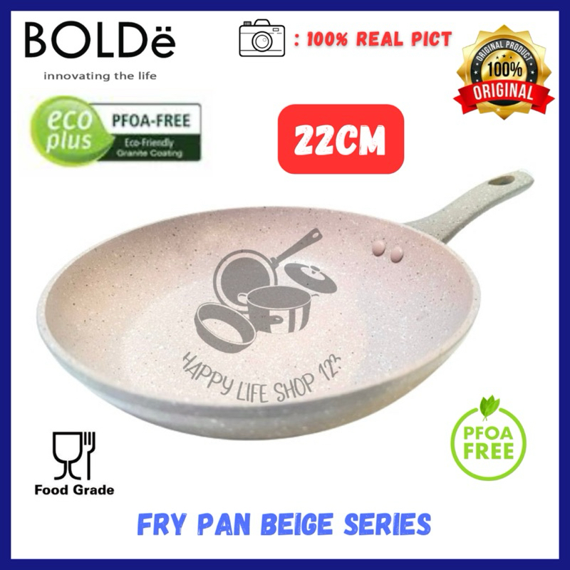 Fry Pan BOLDE Beige Series / BOLDE Fry Pan 18cm & 22cm Beige Series / Penggorengan Bolde