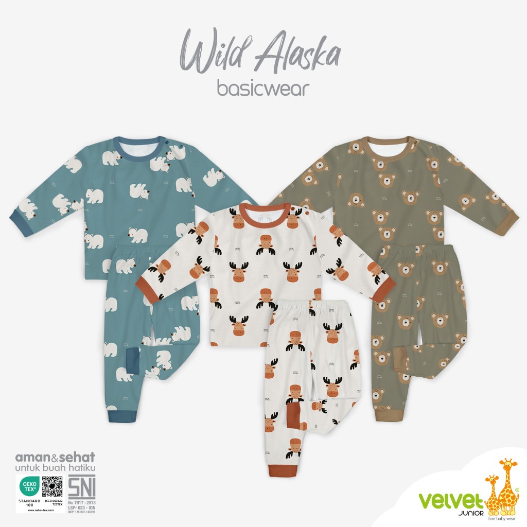 Velvet Junior Setelan Piyama (Baju Lengan Panjang + Celana Panjang)