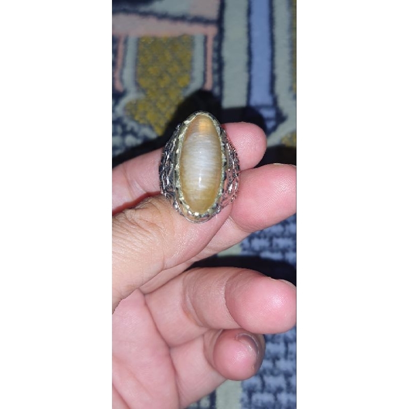 batu pandan sutra golden istimewa ring alpaka