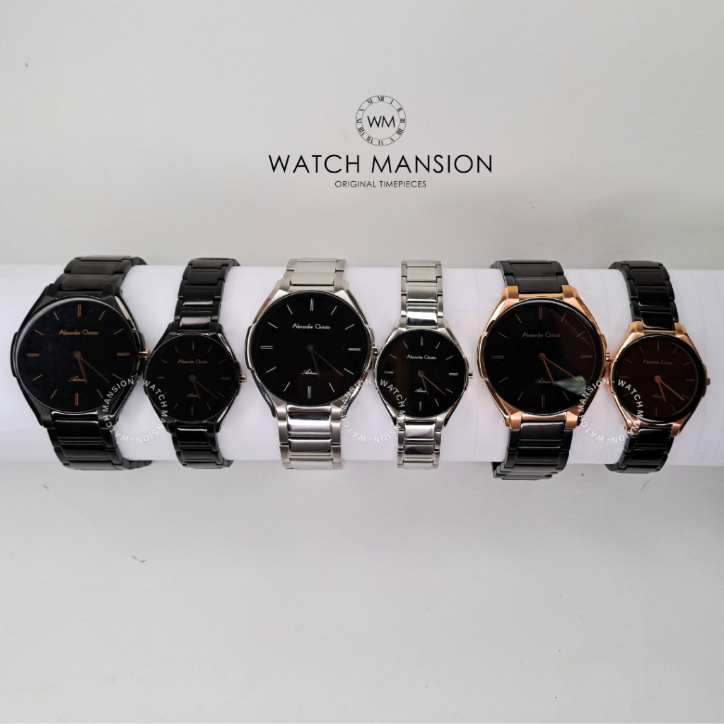 JAM TANGAN COUPLE ALEXANDRE CHRISTIE 8610 AC8610 AC 8610 ANALOG STAINLESS STEEL ORIGINAL GARANSI