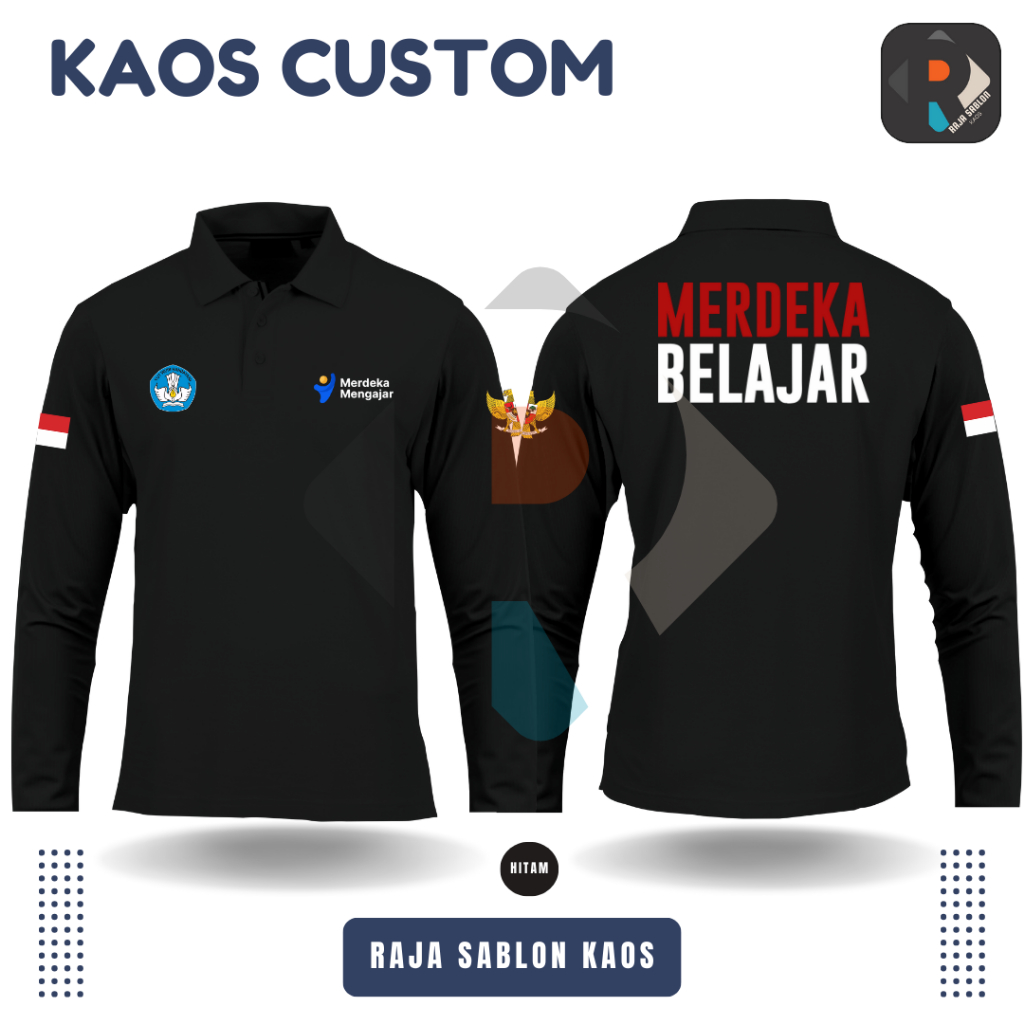 POLOSHIRT MERDEKA BELAJAR LENGAN PANJANG - KAOS KERAH MERDEKA BELAJAR - POLO MERDEKA BELAJAR LENGAN 
