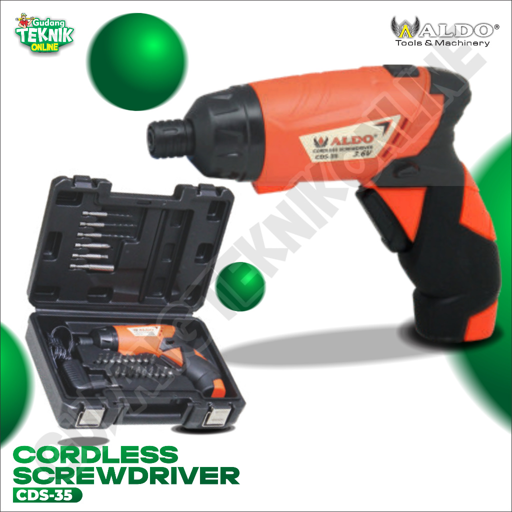 Cordless Screwdriver 3.6V DC ALDO CDS-35 / Bor Obeng Cordless Baterai 220V ALDO CDS 35 - Bor Obeng B