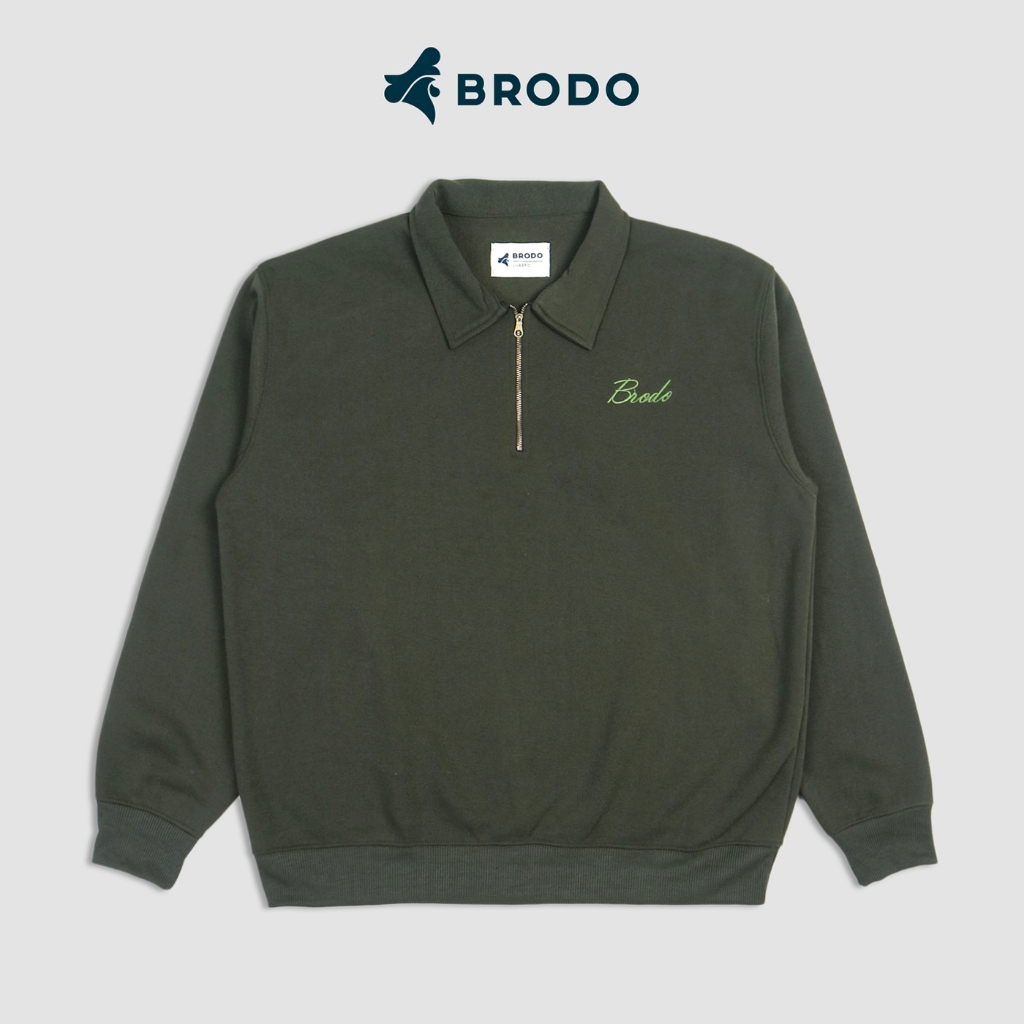 BRODO - Halfzip Casual Green