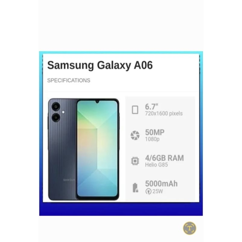 SAMSUNG GALAXY A06 GRARANSI SEIN 1 TAHUN RESMI