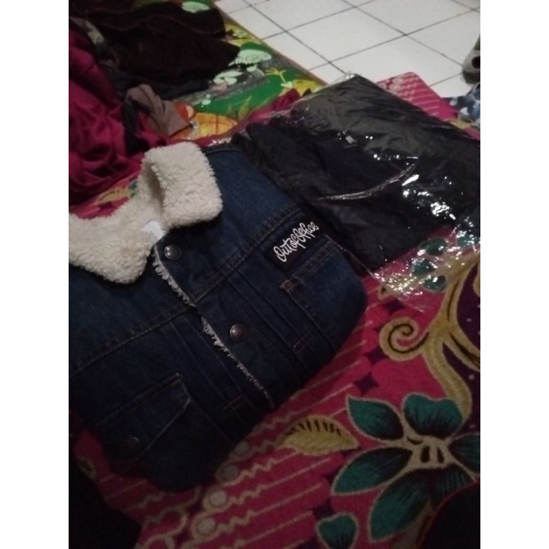 jaket bomber evisu pulvrin & jaket denim sherpa