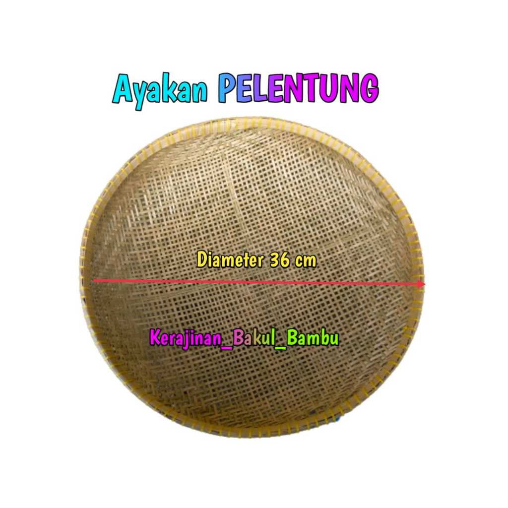 Ayakan bambu atau SARINGAN PELENTUNG ayakan diameter 36 cm saringan bambu ukuran standar murah