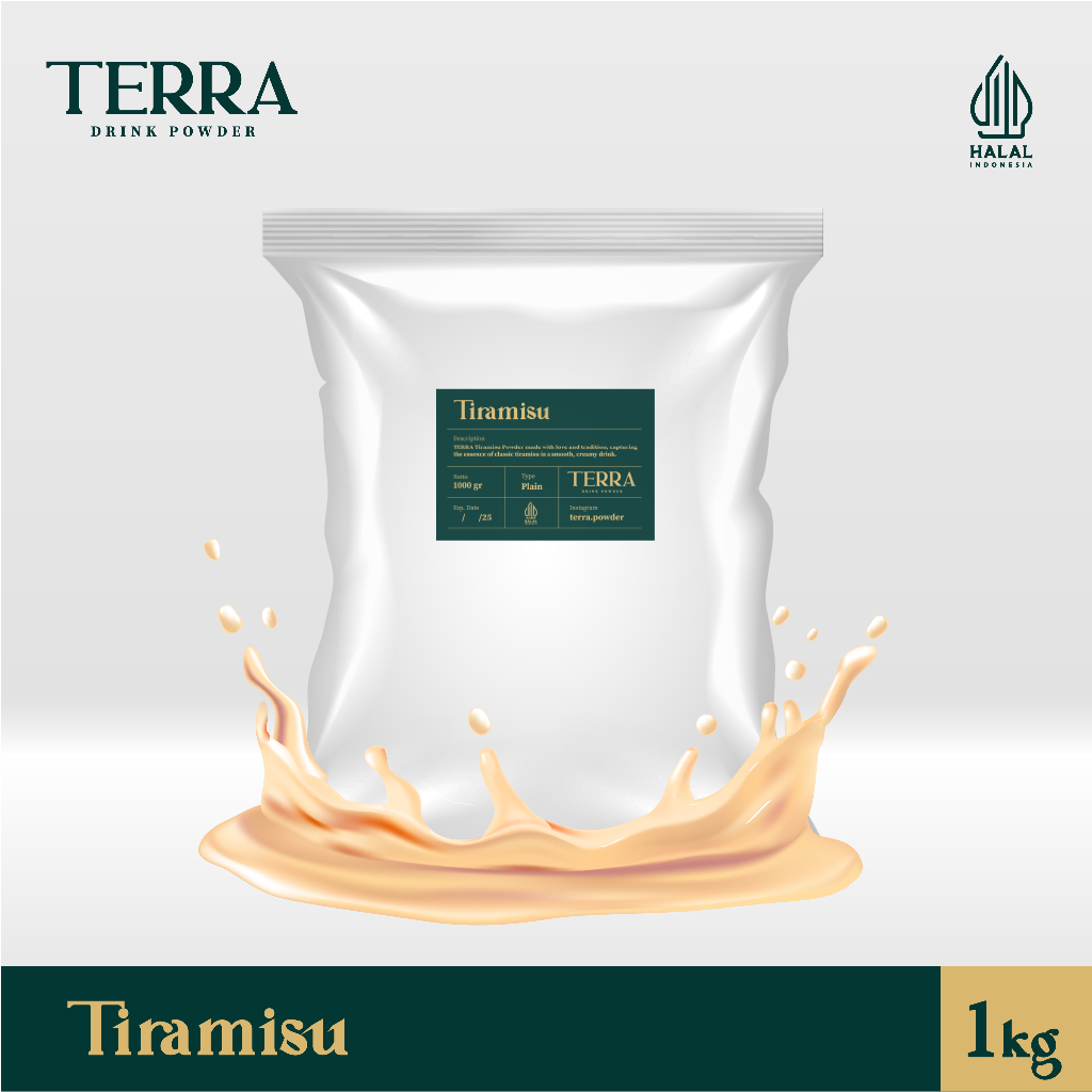 

TERRA Tiramisu Plain Powder 1 Kg - Bubuk Minuman Tiramisu Tanpa Gula 1000 gr