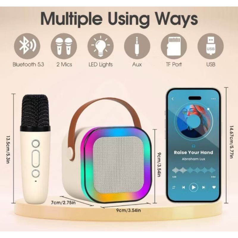 Microphone K12 6W karoke 1 mic Led Bluetooth 1 Microphone Mini Sepiker karoke proteble