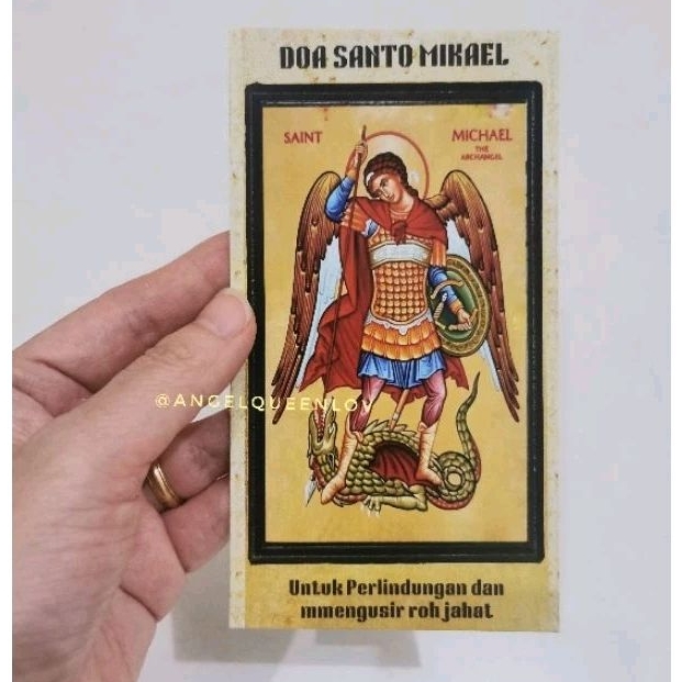 Lembar doa Santo Mikael / doa mohon perlindungan dan mengusir roh jahat St Mikael