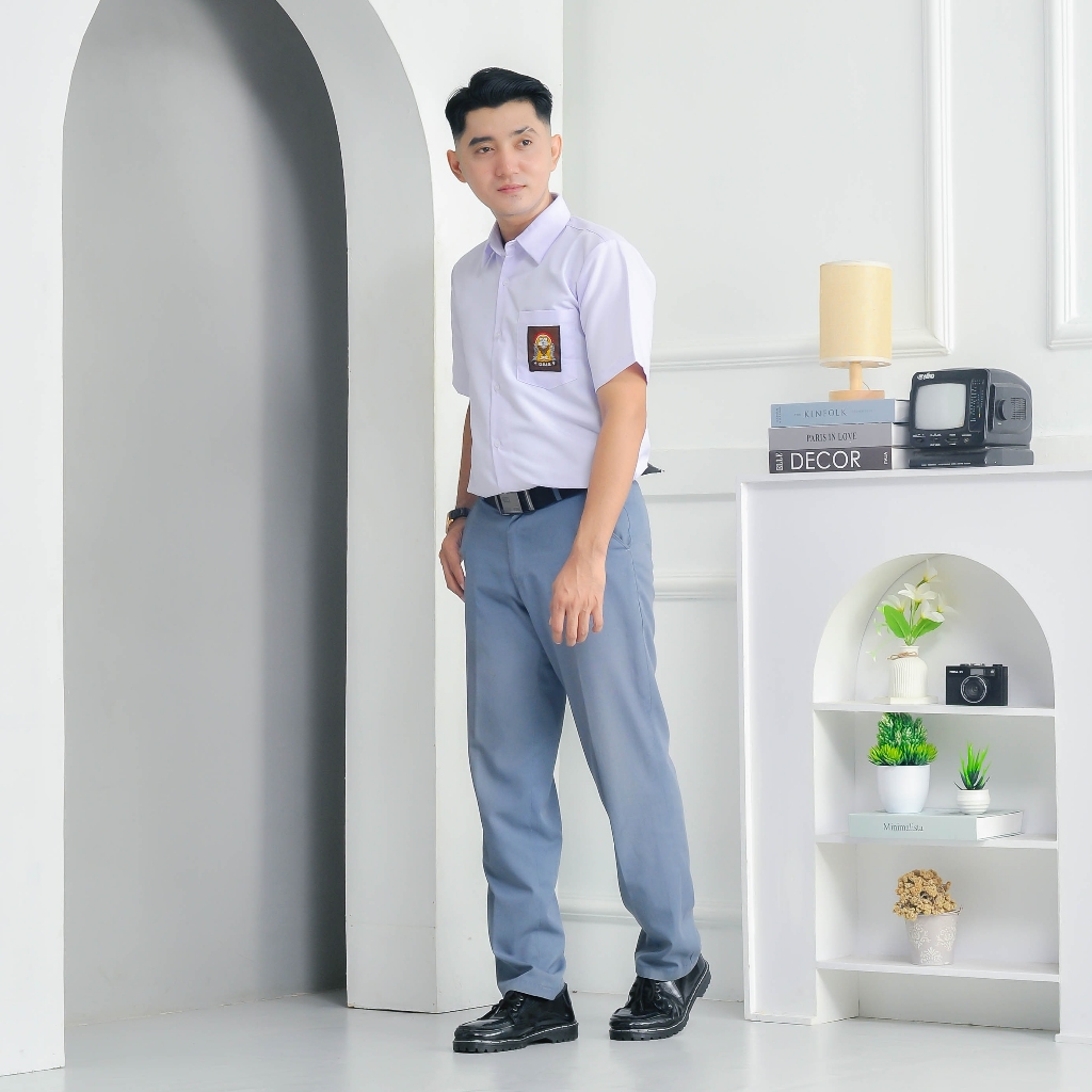 Seragam SMA baju osis putih lengan pendek sma