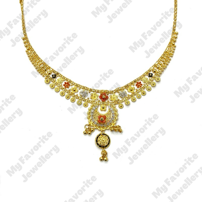 Kalung Motif India Rumbai TERBARU EMAS ASLI Kadar 700 16K