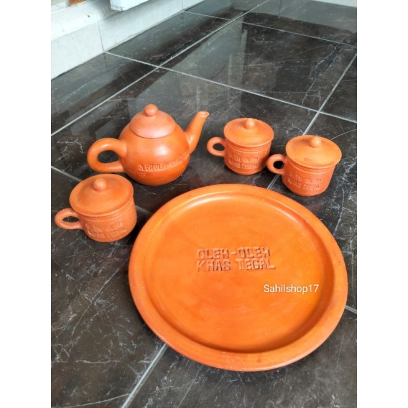 PROMO Poci tanah liat set khas Tegal cangkir 3
