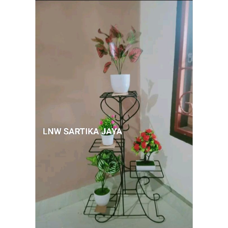 Rak bunga Susun mahkota atau love Besi Minimalis & Eksklusif Cantik Untuk Hiasan Rumah Murah