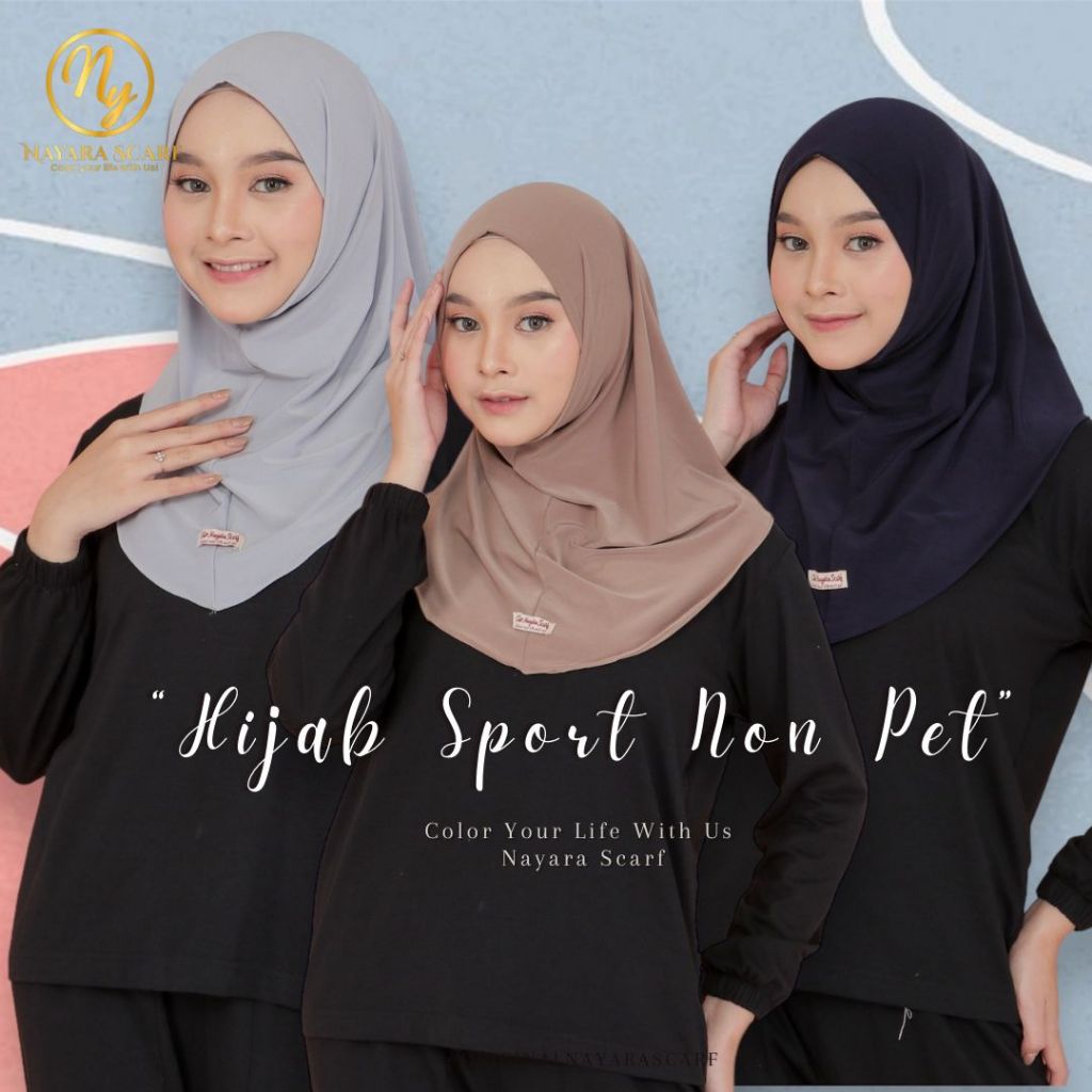 HIJAB BERGO SPORT NON PET BY NAYARA SCARF I JILBAB SPORT INSTAN NAYARA SCARF