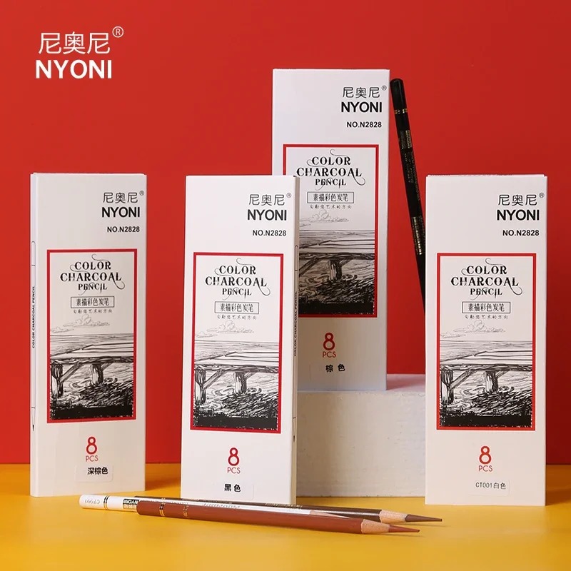 

NYONI White Charcoal Pencil 1 box isi 8 Pcs / Pensil Warna ARANG