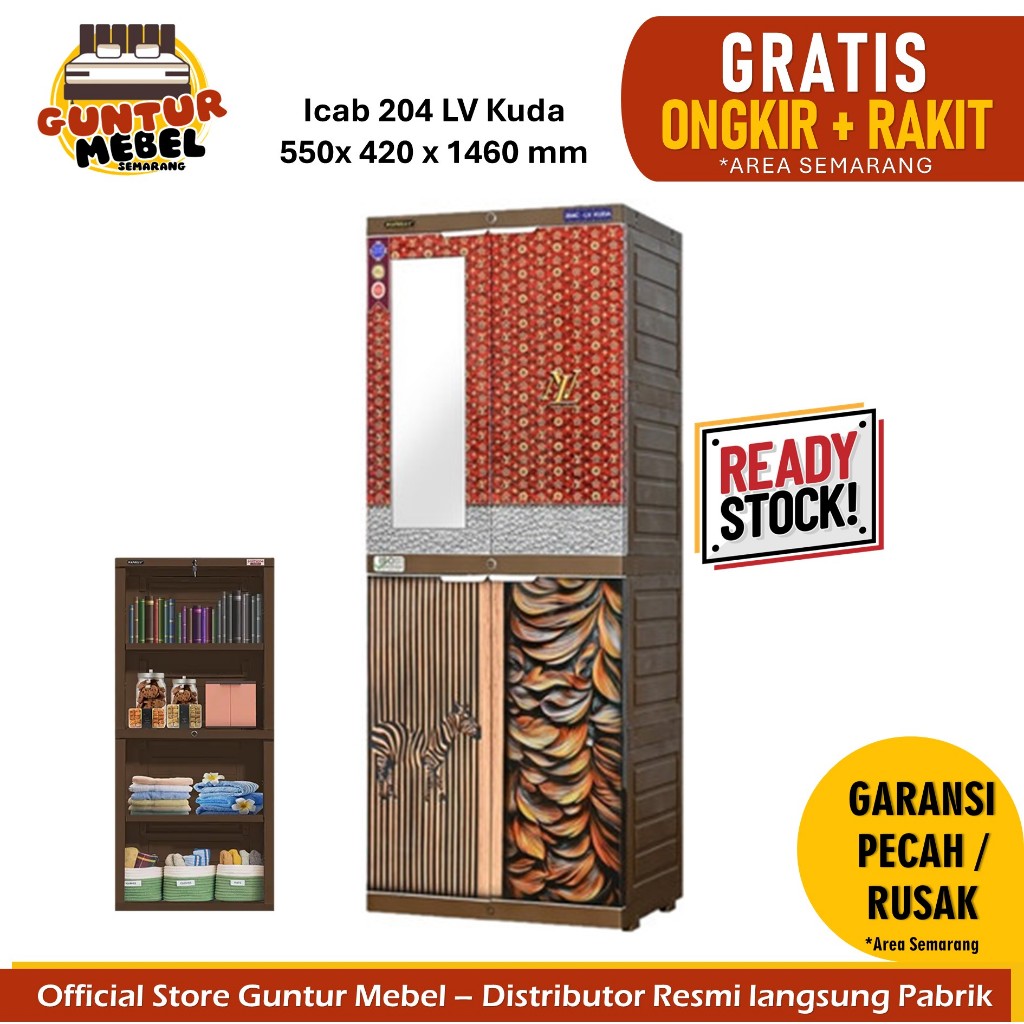 PROMO Lemari Plastik Napolly murah mini icab 204 LV kuda awet kos guntur mebel semarang