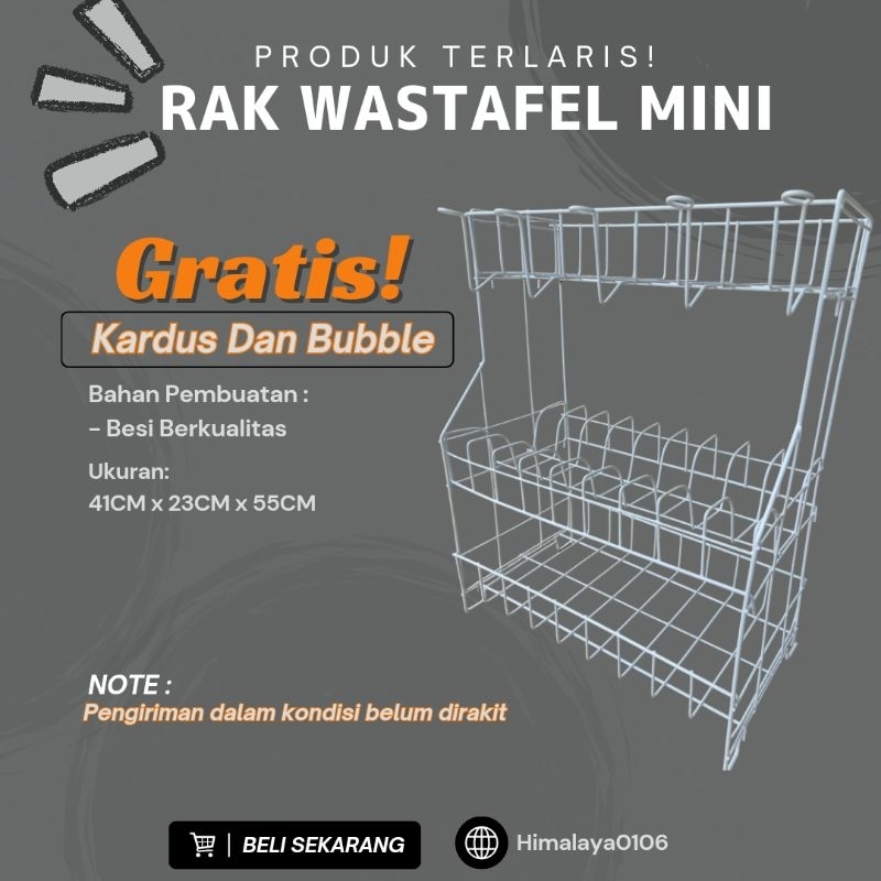 Rak Piring Wastafel Mini / Rak Dapur Mini Anti Karat dan Kokoh / Rak Piring Mini