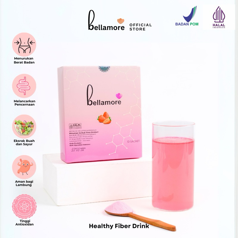 Bellamore Fiber Drink 1 Box (10 Sachet) | FIBER DRINK | DIET SEHAT | HALAL BPOM