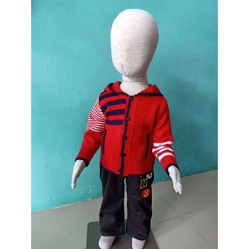 sweater rajut hoodie baby 1 - 2 tahun