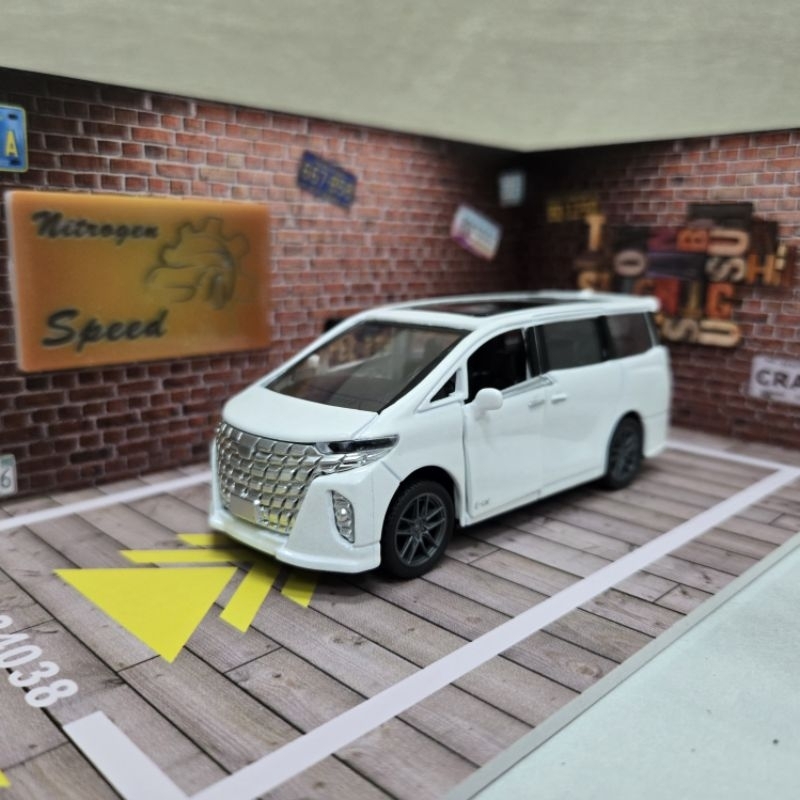 Mainan Diecast Mobil Toyota Alphard Die-cast Model 1:32 Miniatur Mobil Mobilan Panjang Alloy Metal
