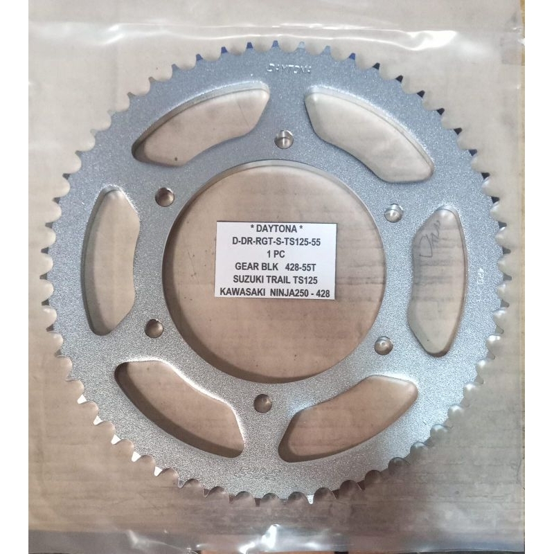 GEAR GIR DAYTONA TS125 NINJA250 428-51 52 53 54 55T STEEL ORIGINAL