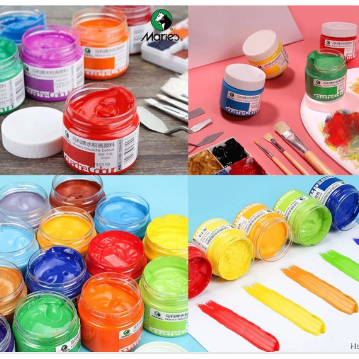 

Maries Gouache Color Paint 100 ml - Cat Gouache Marie's100ml - Cat Air Lukis Mewarnai Melukis Anak