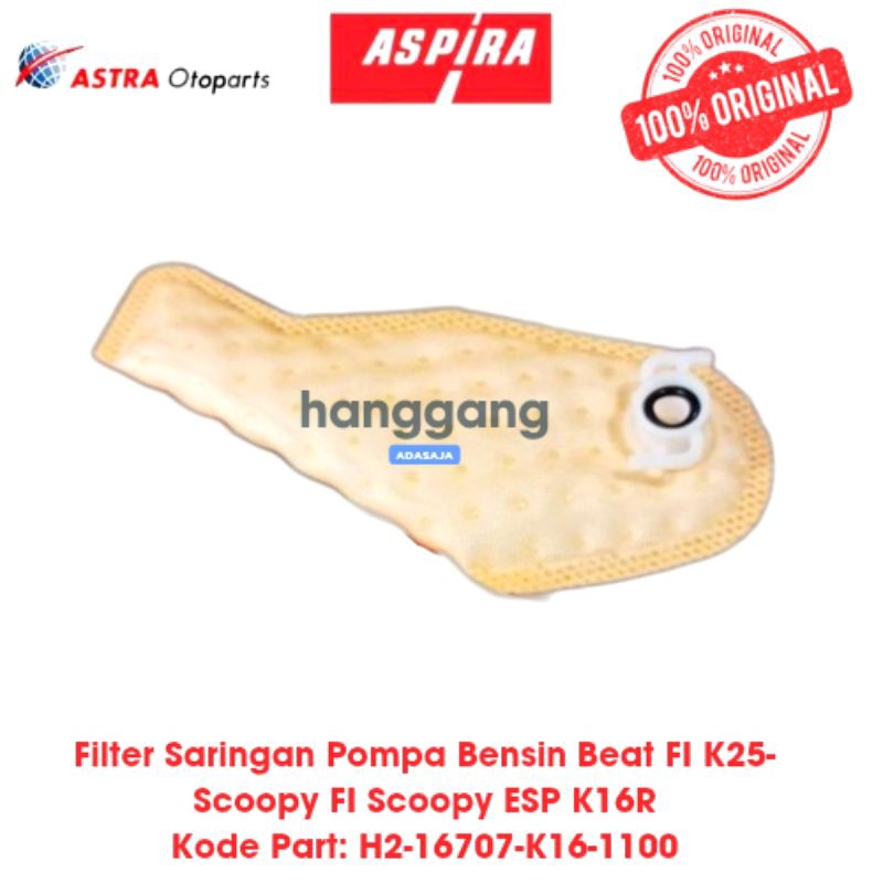 Filter Saringan Pampers Pompa Bensin Motor Beat FI CBS K25 Scoopy ESP FI Ori Aspira K16