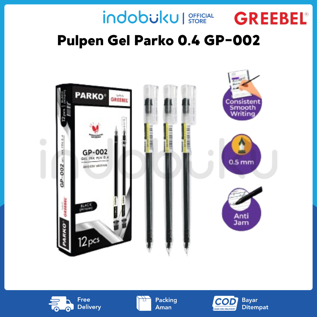

jrwk -40 Pulpen Gel Parko Greebel 0.4 GP-002 (1 Box Isi 12 Pcs) SST
