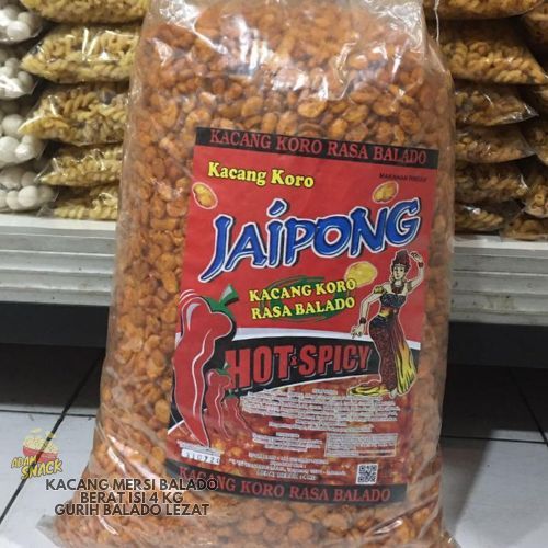 

KACANG MERSI BAL ISI 4 KG / KORO KUPAS BALADO MERK JAIPONG cod dan instant 2 jam