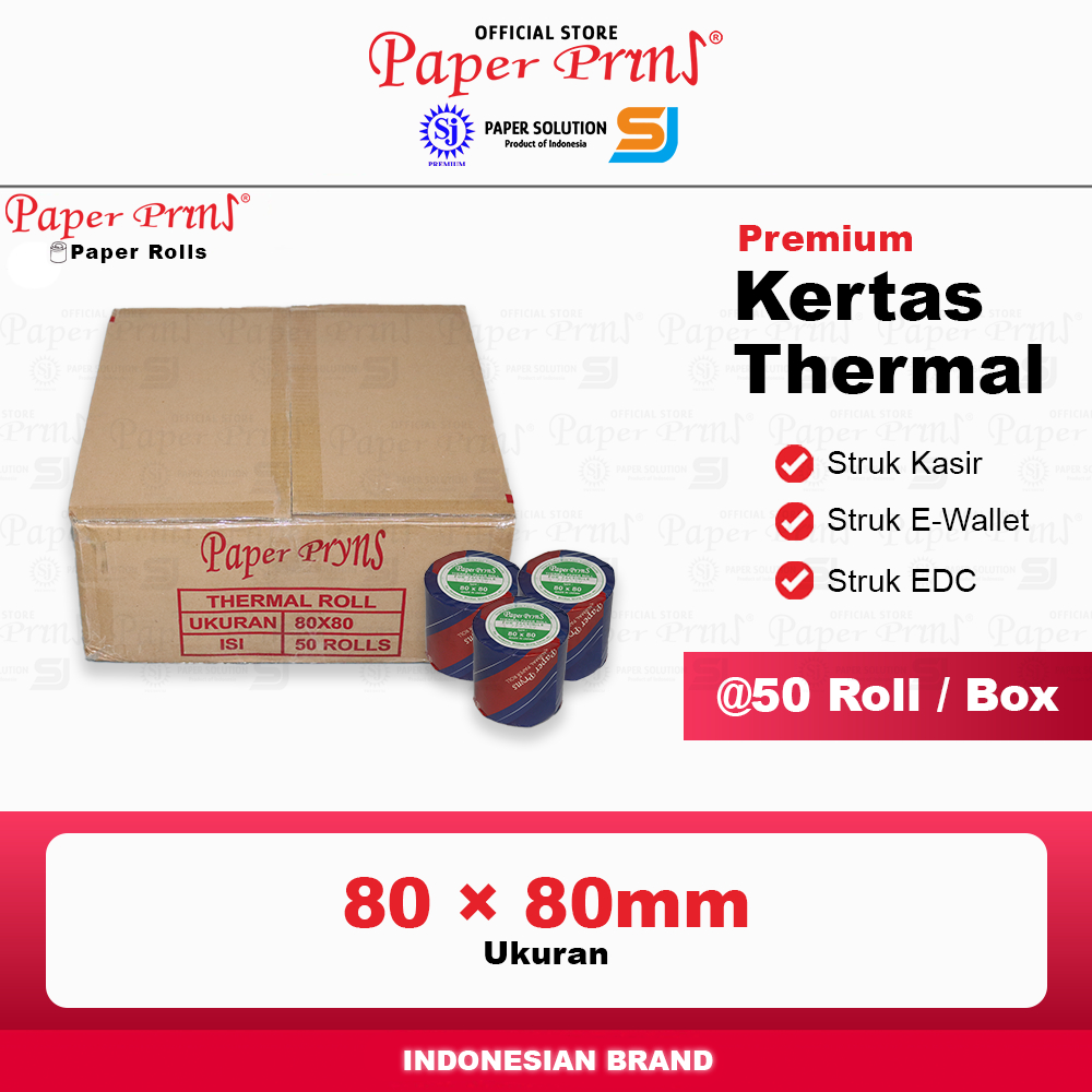 

Kertas Thermal Struk 80x80mm Paperpryns Premium (1 Box isi 50 Roll)