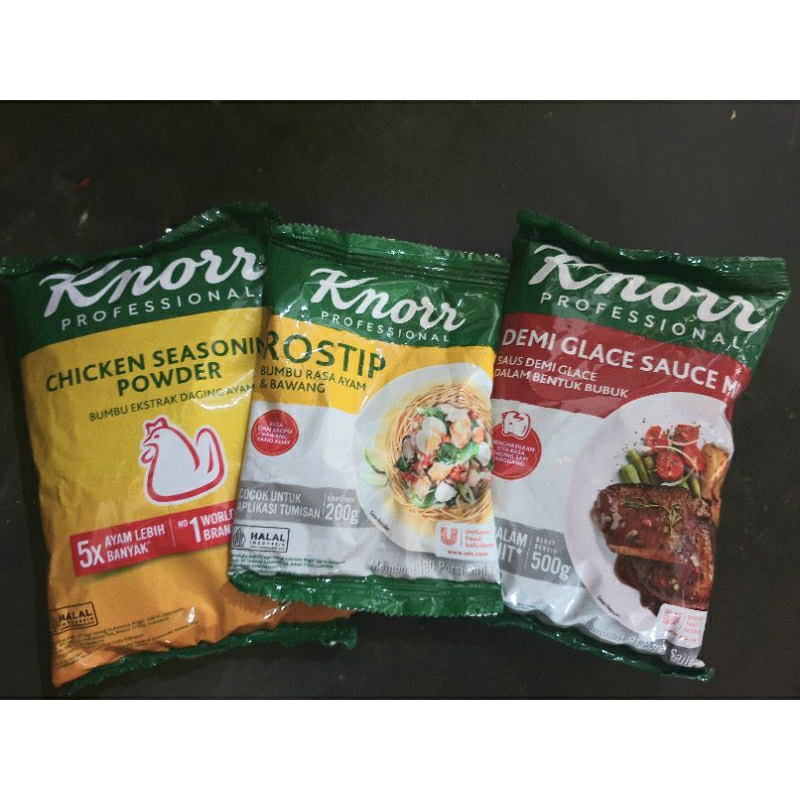 

KNOOR Chicken Seasoning Powder 500g Saus Demi Glace 500g Rostip 200g OROGINAL