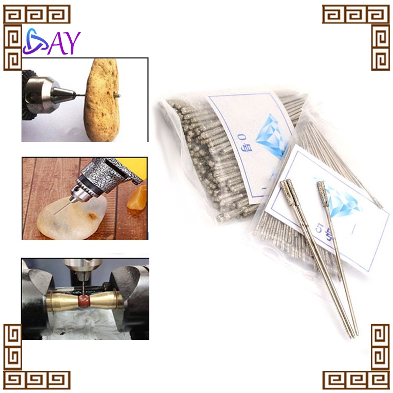 10pcs Mata Bor Lapis Berlian Mata Bor Diamond 1 Mm - 2.0mm Untuk Batu Permata Kaca Liontin Gelang Ak