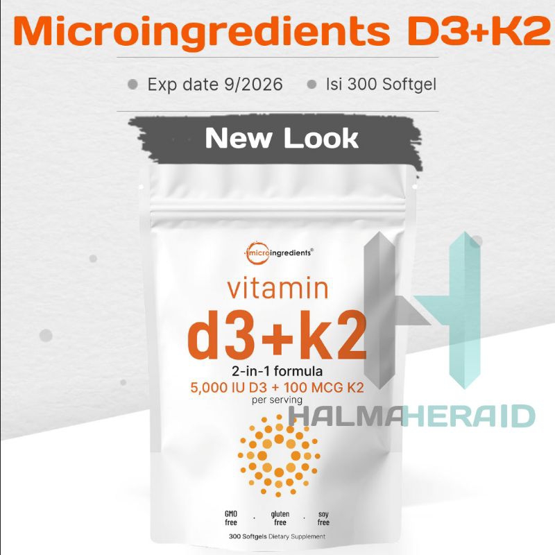 Microingredients Vitamin D3 K2 5000IU isi 300 Softgels