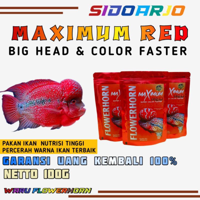 Pelet/ Pakan Ikan Louhan Maximum Red 100g Terbukti Ampuh Untuk Menaikkan Warna Dan Jenong Ikan louha