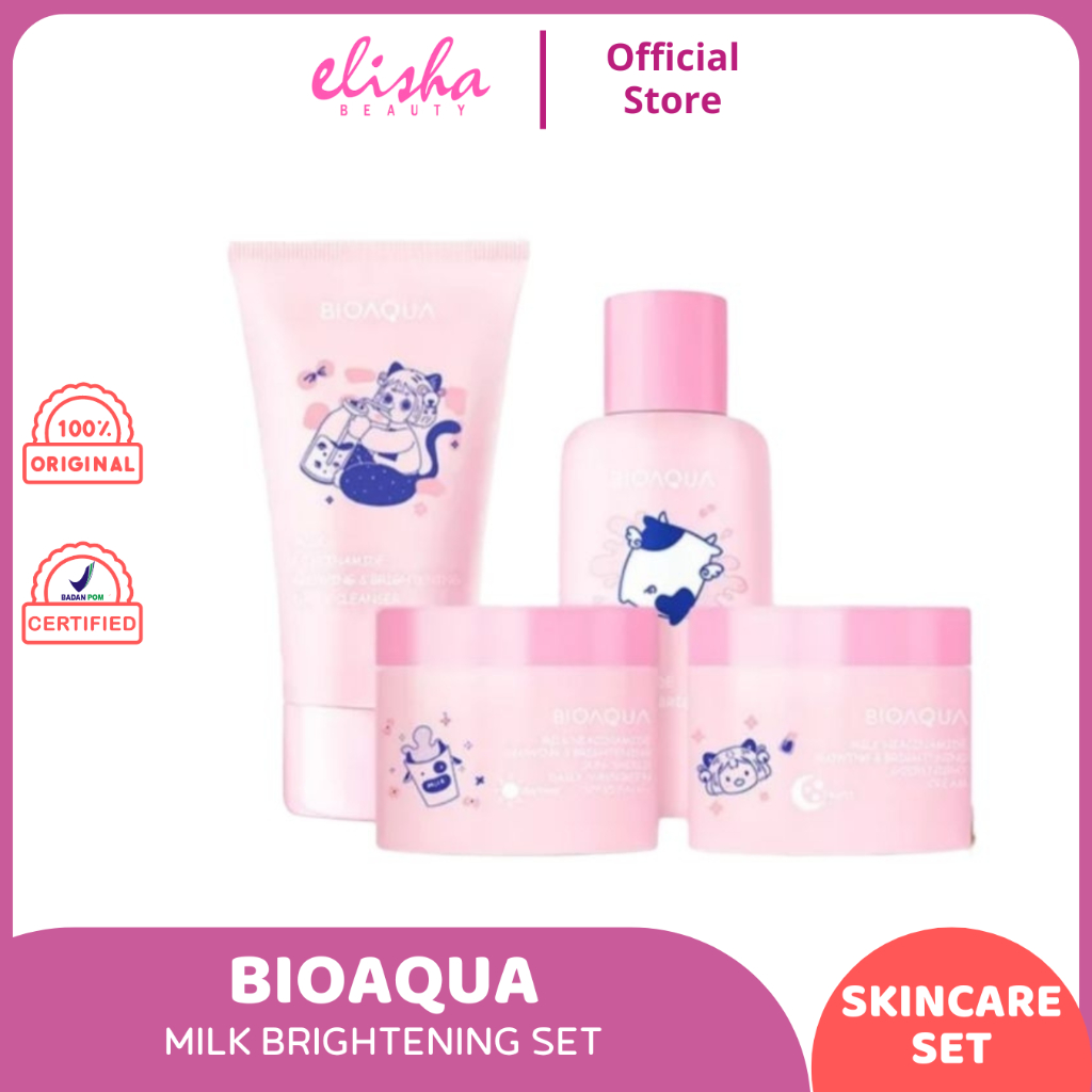 Bioaqua Milk Niacinamide Glow Brightening Set - 4pcs