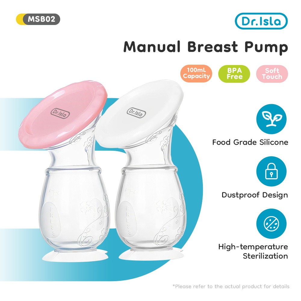 Dr.isla Pompa ASI Manual 100 ml Penampung asi （Breast pump） BPA Free MSB02
