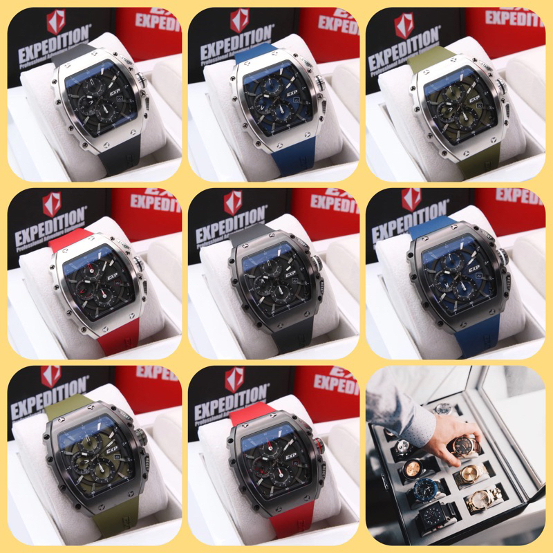 JAM TANGAN PRIA EXPEDITION E 6846 MC / E 6846 / 6846 ORIGINAL CHRONOGRAPH RUBBER