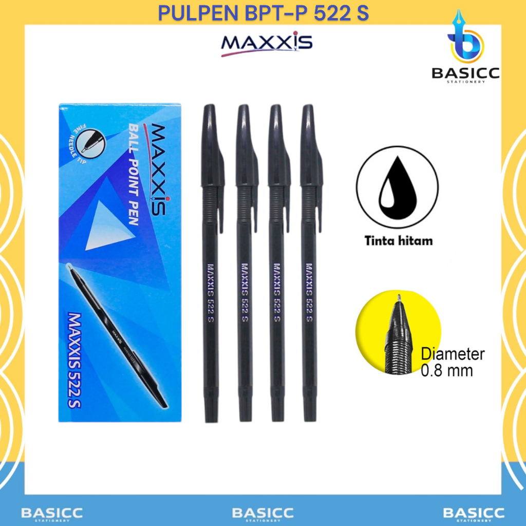 

Maxxis Pulpen Mata Jarum Hitam Murah 522 -S | @1 Pen