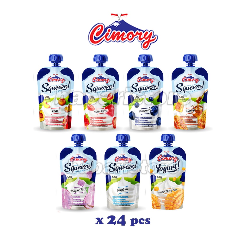 

[Box isi 24 pcs] Cimory Yogurt Squeeze 120gr x 24 | Snack Jajanan Yoghurt Kemasan Praktis Rasa Buah