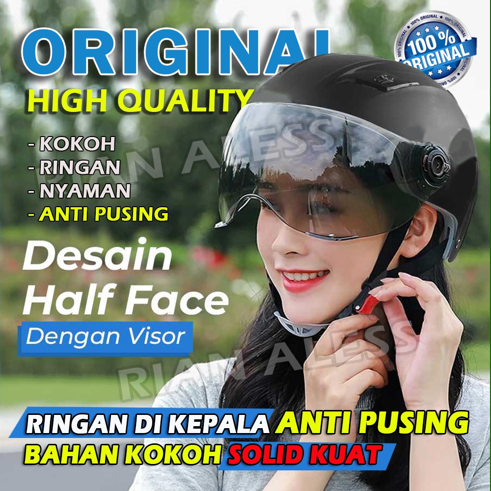 Helem Cewek Dewasa Terbaru Helm Ringan di Kepala Anti Pusing Helm Motor Bogo Wanita Original 100% To