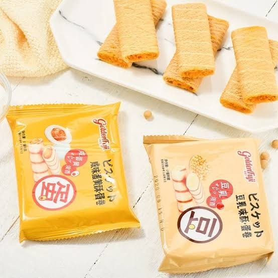 

Golden Fuji Crepes Isi Krim Salted Yolk Flavor / Soybean Milk Flavor - Kacang Kedelai