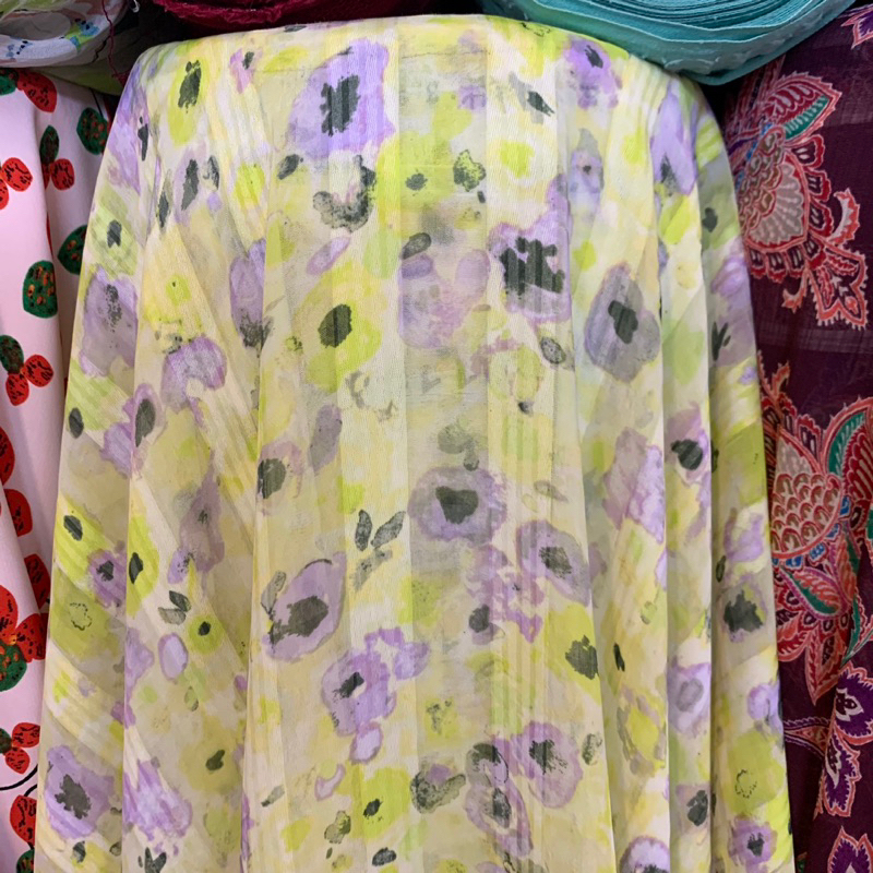 kain organza - kain organdi motif - kain sifon organza motif - kain organdi motif bunga