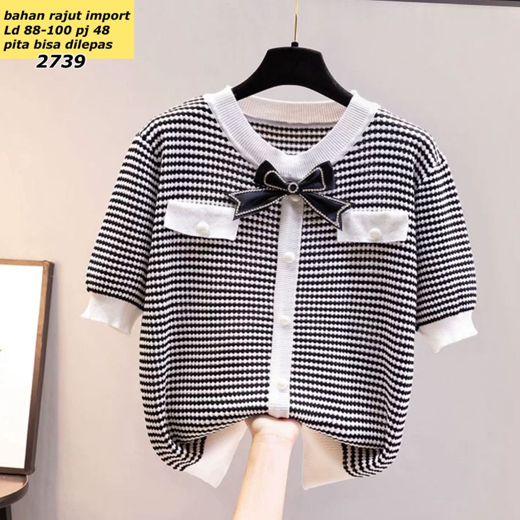 DAFASHION 2739 / Blouse / Blouse Rajut / Blouse Import / Atasan Blouse / Baju Rajut Import Fashion