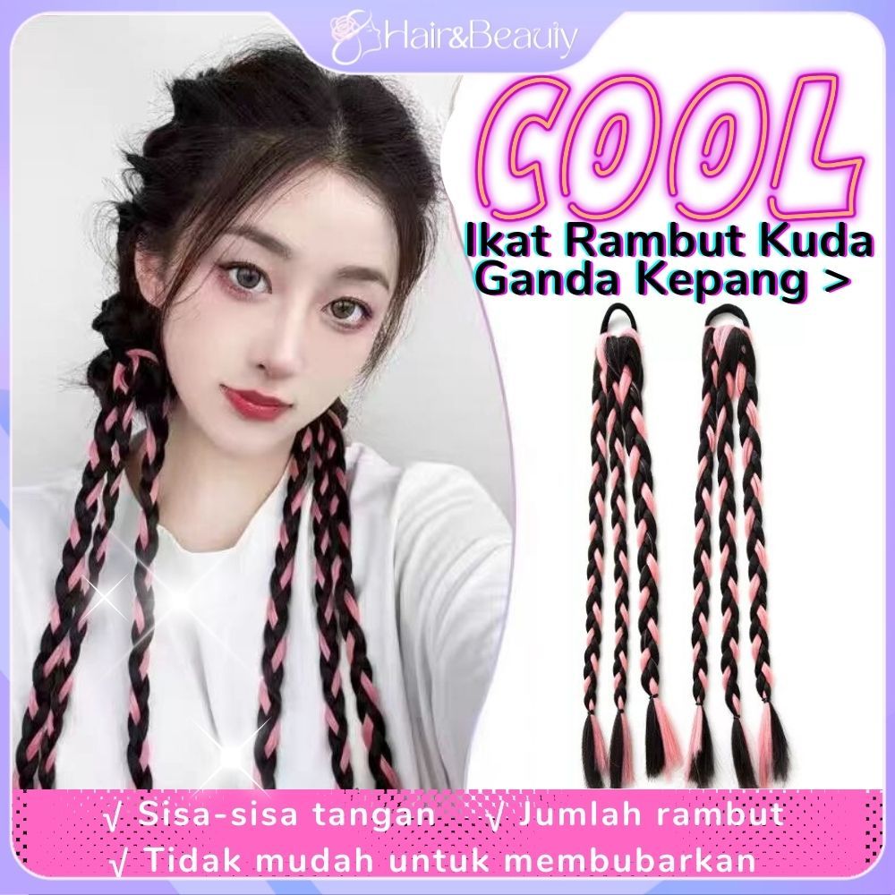 HIB-0170 Gadis keren tinju kepang Extension Rambut Sintetis Model Kepang Wig Wanita Kepang Wig Kunci